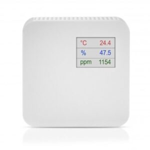 CO2, temperatuuri ja niiskuse ruumiandur LCD ekraaniga