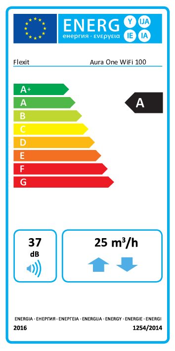 Aura One WiFi 100 soojustagastusega värskeõhuklapp, must - Image 5