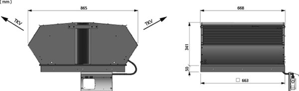 katuseventilaator TKV660 mõõdud