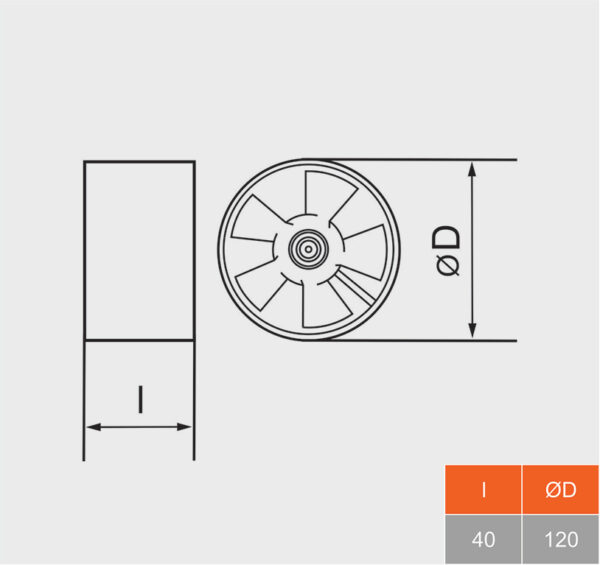 VO 120 HT ventilaator +150°|ø120mm - Image 3