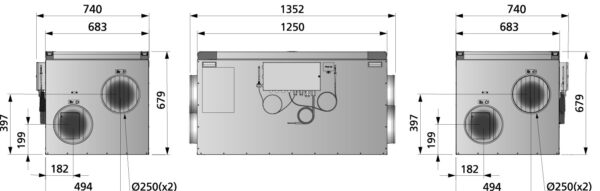 Ventilatsiooniseade HERU 200 S EC (max ±670 m³/h) - Image 2