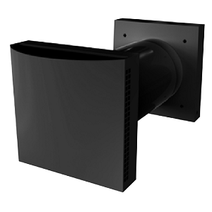 Aero 100V2 värskeõhuklapp Ø99 x 350 mm, must